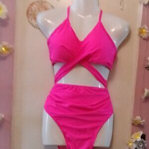Summer Mae (L) Tie Wrap Bikini in Hot Pink